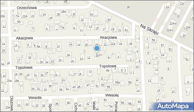 Rybie, Topolowa, 10, mapa Rybie