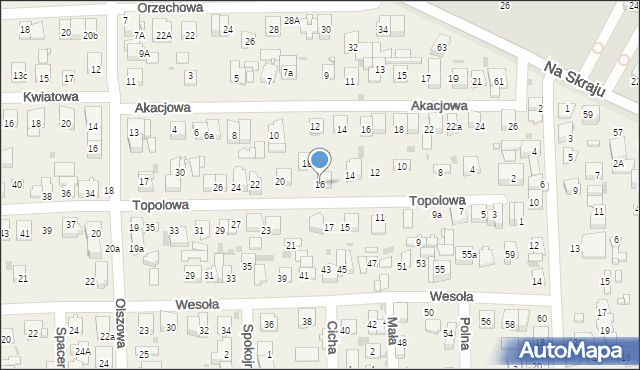 Rybie, Topolowa, 16, mapa Rybie