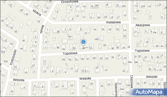 Rybie, Topolowa, 46, mapa Rybie