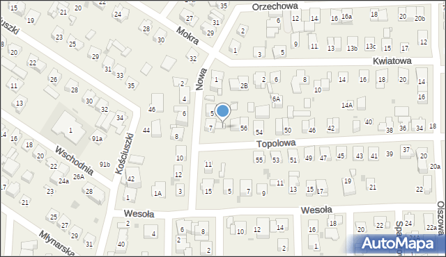 Rybie, Topolowa, 58, mapa Rybie