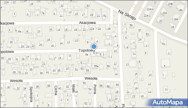 Rybie, Topolowa, 7, mapa Rybie