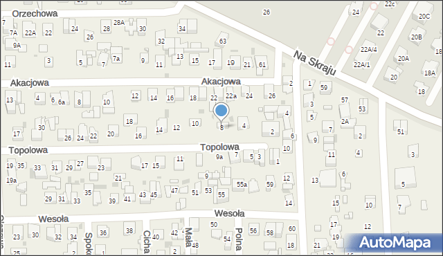 Rybie, Topolowa, 8, mapa Rybie