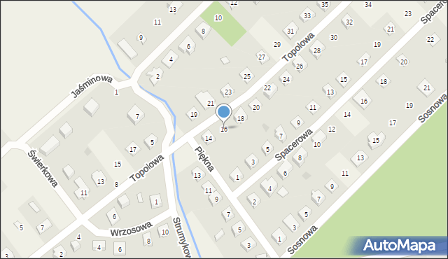 Rybno, Topolowa, 16, mapa Rybno