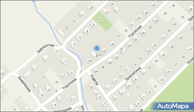 Rybno, Topolowa, 21, mapa Rybno