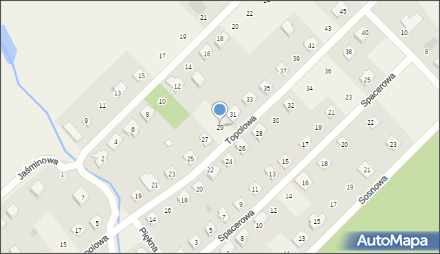 Rybno, Topolowa, 29, mapa Rybno