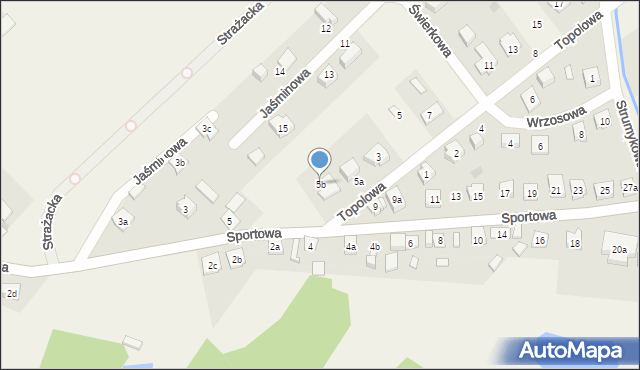 Rybno, Topolowa, 5b, mapa Rybno