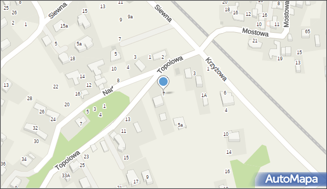 Rząska, Topolowa, 7, mapa Rząska