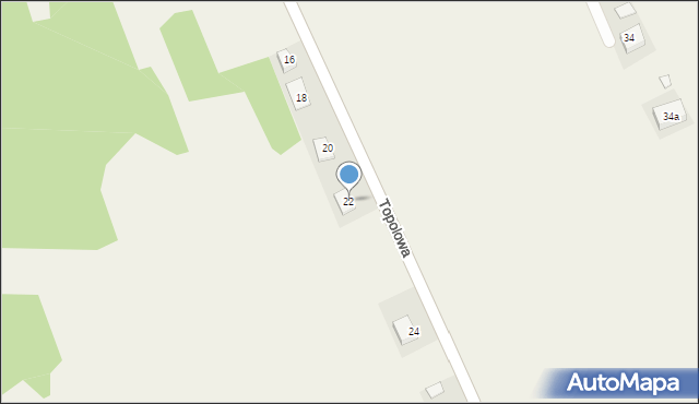 Rzezawa, Topolowa, 22, mapa Rzezawa