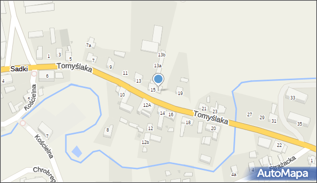 Sadki, Tomyślaka Ignacego, 17, mapa Sadki