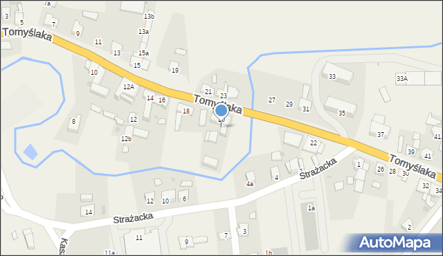 Sadki, Tomyślaka Ignacego, 20a, mapa Sadki