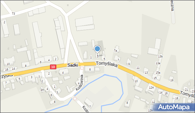 Sadki, Tomyślaka Ignacego, 3, mapa Sadki