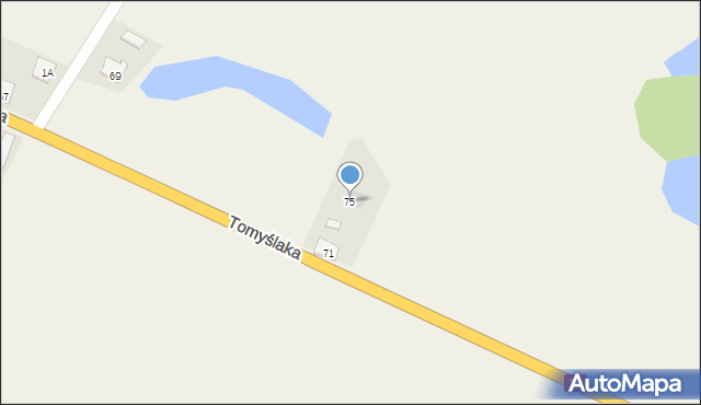 Sadki, Tomyślaka Ignacego, 75, mapa Sadki