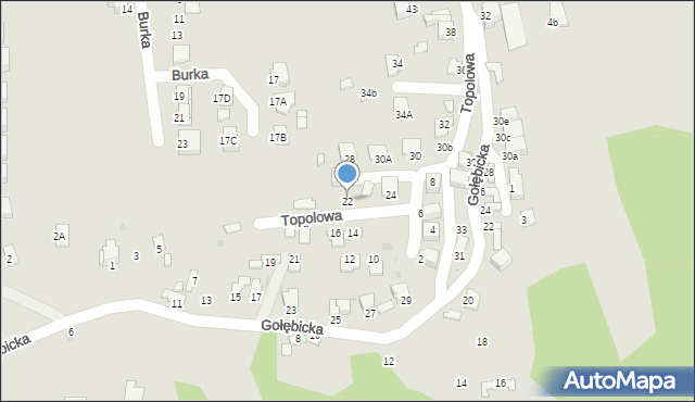 Sandomierz, Topolowa, 22, mapa Sandomierza