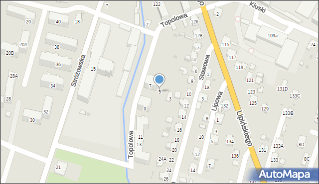 Sanok, Topolowa, 5, mapa Sanok