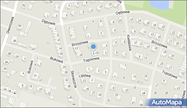 Sianów, Topolowa, 1, mapa Sianów