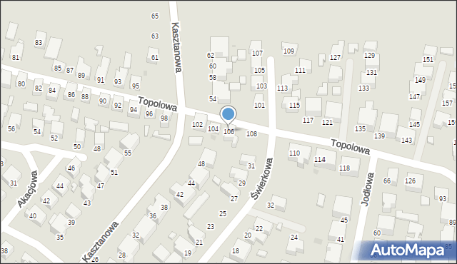 Siedlce, Topolowa, 106, mapa Siedlce