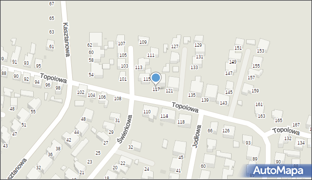 Siedlce, Topolowa, 117, mapa Siedlce