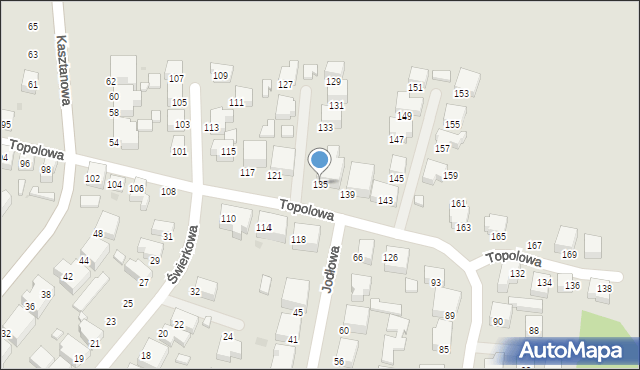 Siedlce, Topolowa, 135, mapa Siedlce