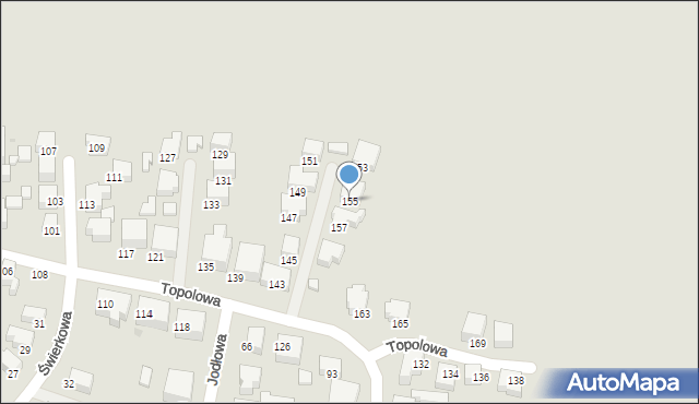 Siedlce, Topolowa, 155, mapa Siedlce