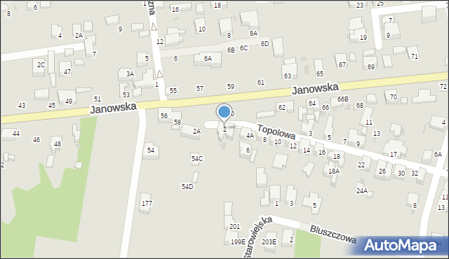 Siedlce, Topolowa, 2, mapa Siedlce