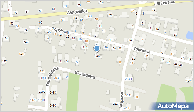 Siedlce, Topolowa, 24A, mapa Siedlce