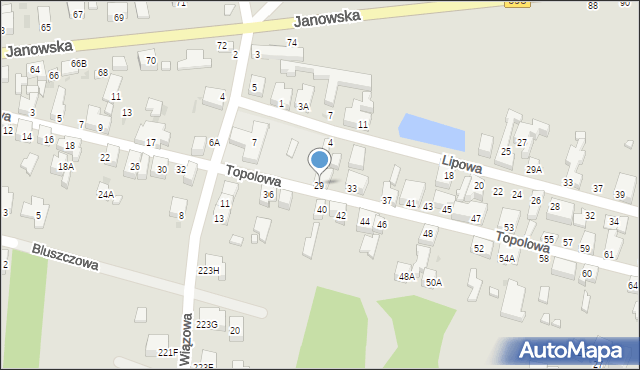 Siedlce, Topolowa, 29, mapa Siedlce