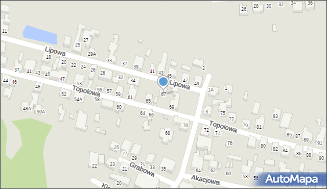 Siedlce, Topolowa, 67, mapa Siedlce