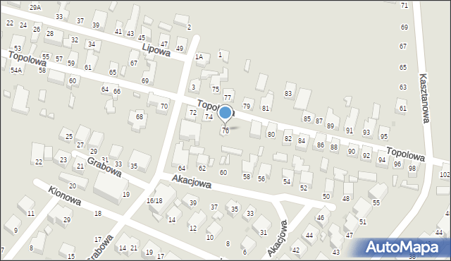 Siedlce, Topolowa, 76, mapa Siedlce