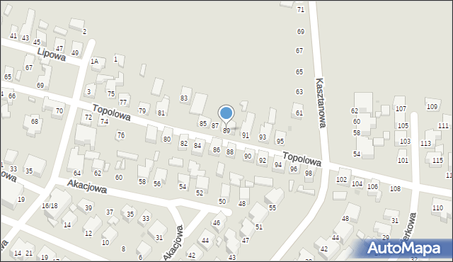 Siedlce, Topolowa, 89, mapa Siedlce