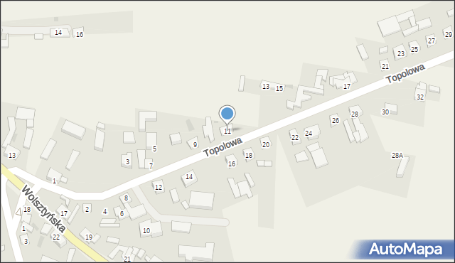 Siedlec, Topolowa, 11, mapa Siedlec