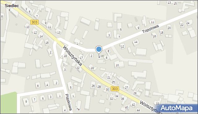 Siedlec, Topolowa, 4, mapa Siedlec
