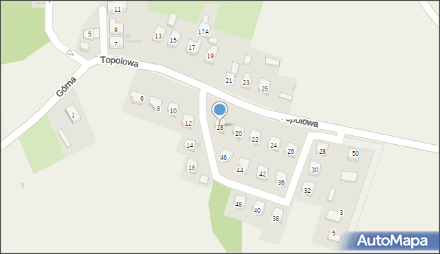 Siedlęcin, Topolowa, 18, mapa Siedlęcin