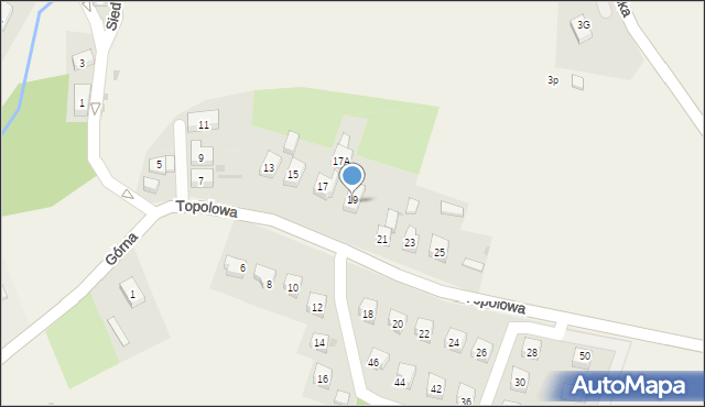 Siedlęcin, Topolowa, 19, mapa Siedlęcin