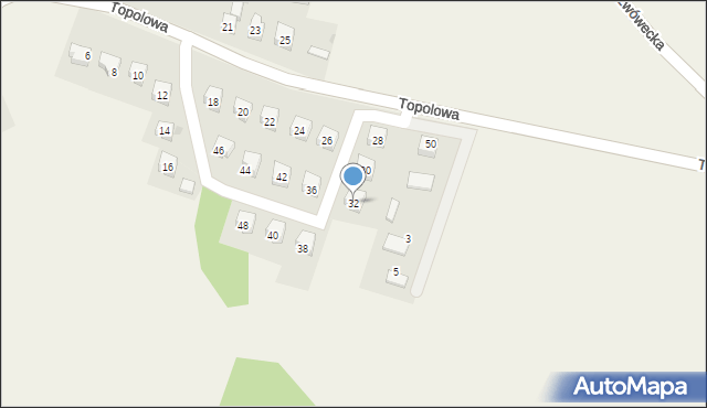 Siedlęcin, Topolowa, 32, mapa Siedlęcin