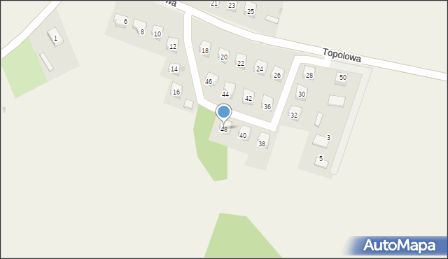 Siedlęcin, Topolowa, 48, mapa Siedlęcin