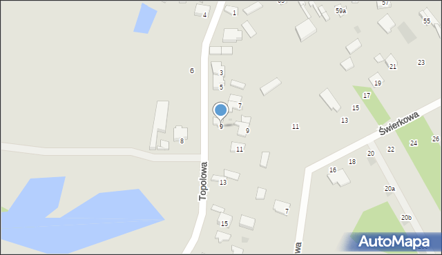 Sieradz, Topolowa, 9, mapa Sieradz