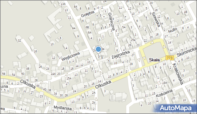 Skała, Topolowa, 2, mapa Skała