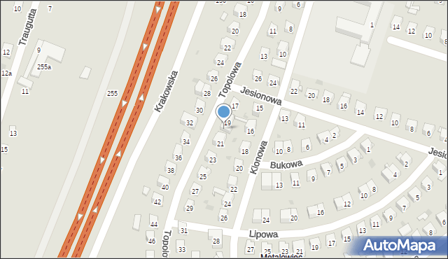 Skarżysko-Kamienna, Topolowa, 19a, mapa Skarżysko-Kamienna