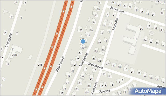 Skarżysko-Kamienna, Topolowa, 22, mapa Skarżysko-Kamienna
