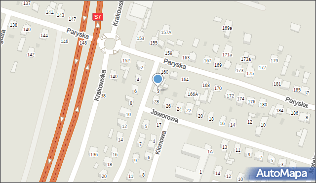 Skarżysko-Kamienna, Topolowa, 3, mapa Skarżysko-Kamienna