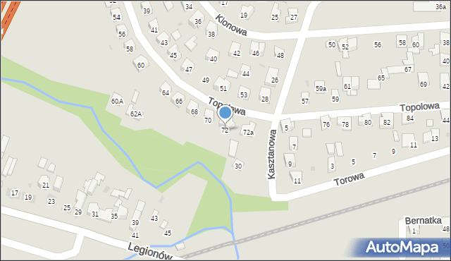 Skarżysko-Kamienna, Topolowa, 72, mapa Skarżysko-Kamienna
