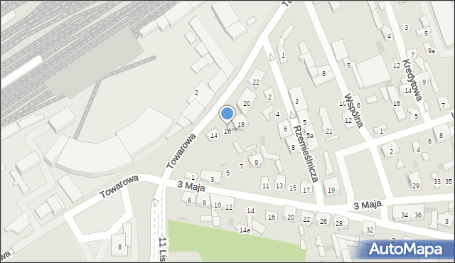 Skarżysko-Kamienna, Towarowa, 16, mapa Skarżysko-Kamienna