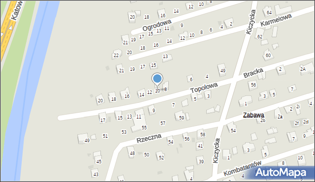 Skoczów, Topolowa, 10, mapa Skoczów