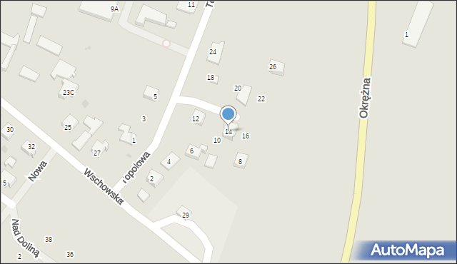 Sława, Topolowa, 14, mapa Sława