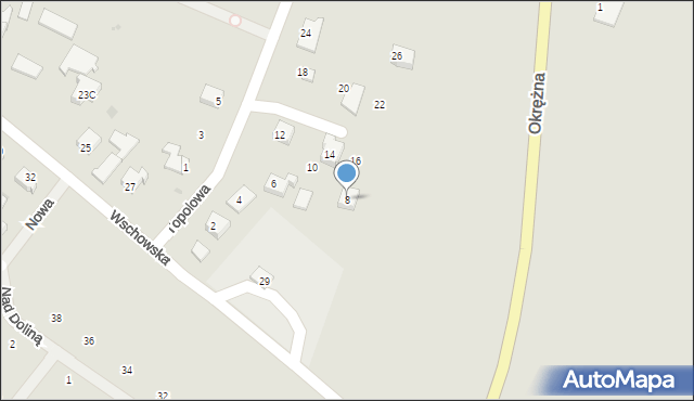 Sława, Topolowa, 8, mapa Sława
