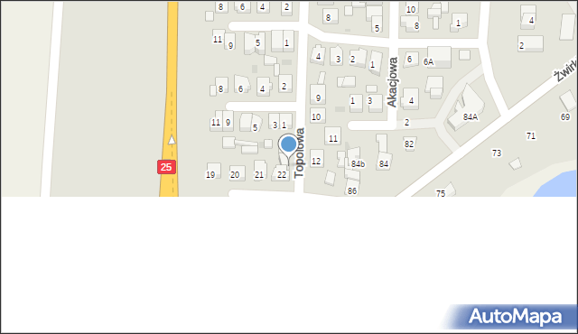 Ślesin, Topolowa, 22a, mapa Ślesin