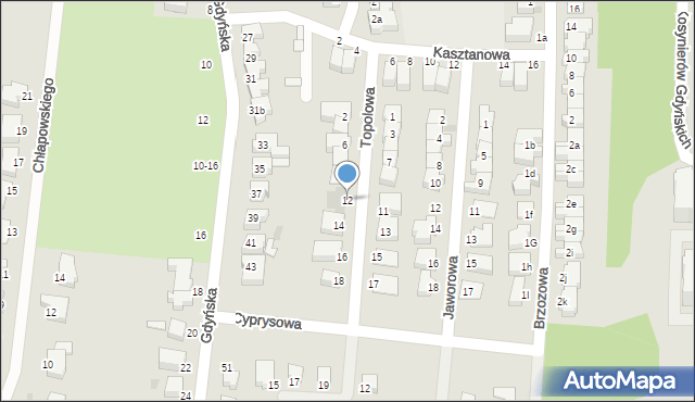 Słupsk, Topolowa, 12, mapa Słupska