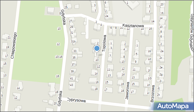 Słupsk, Topolowa, 8, mapa Słupska