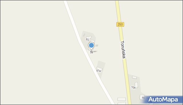 Służewo, Toruńska, 59, mapa Służewo