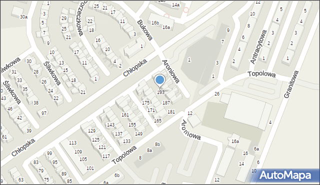 Smolec, Topolowa, 193, mapa Smolec